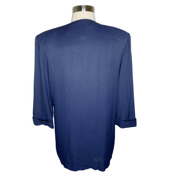 Vintage 90’s Petite Perceptions Combination Navy Blazer/Plaid Vest - Size 6 - Picture 4 of 6